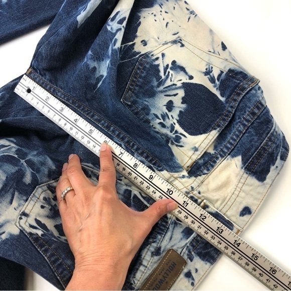 Vintage acid wash flare jeans HOLLYWOOD Size 28inches 80s 90s low rise - Picture 12 of 12